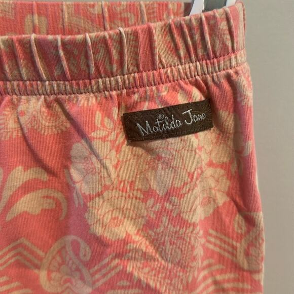 Matilda Jane size 4 Sugar Rush Pink Damask Ruffle Capri Pant - Picture 5 of 7
